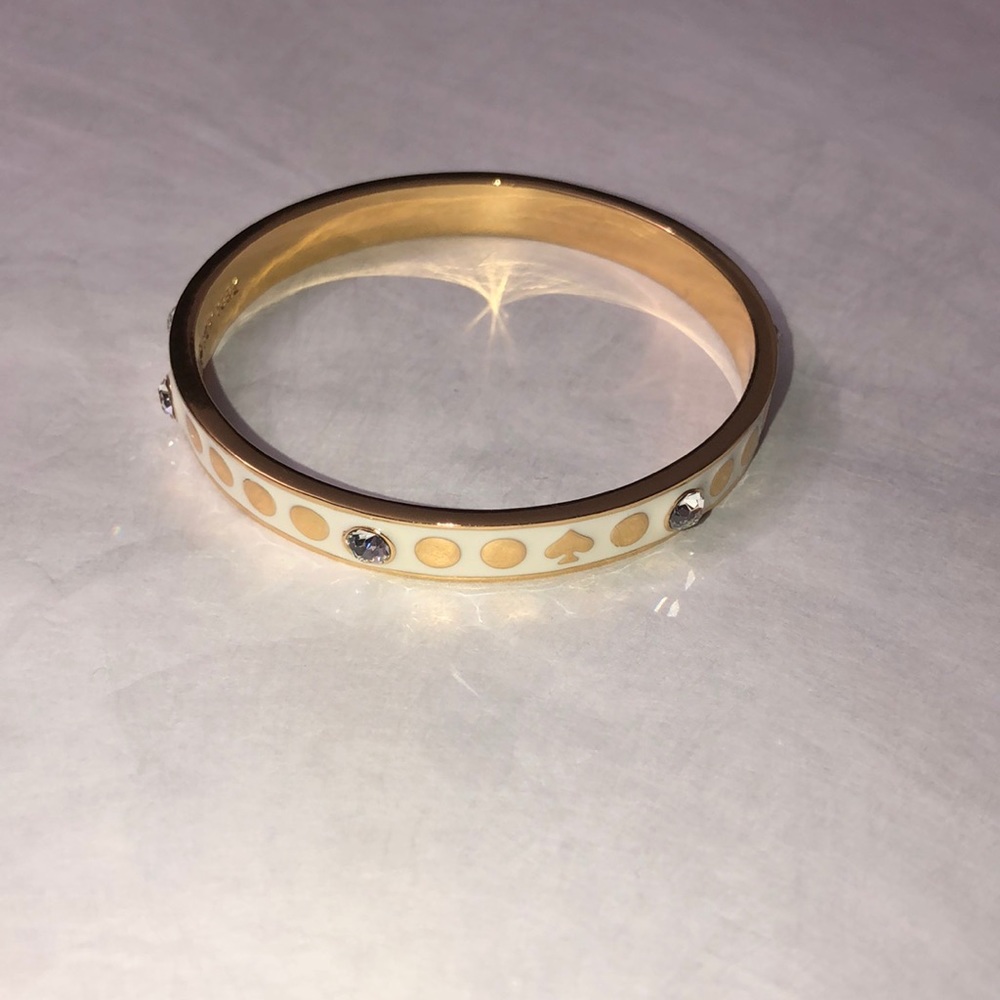 White and gold enamel bangle